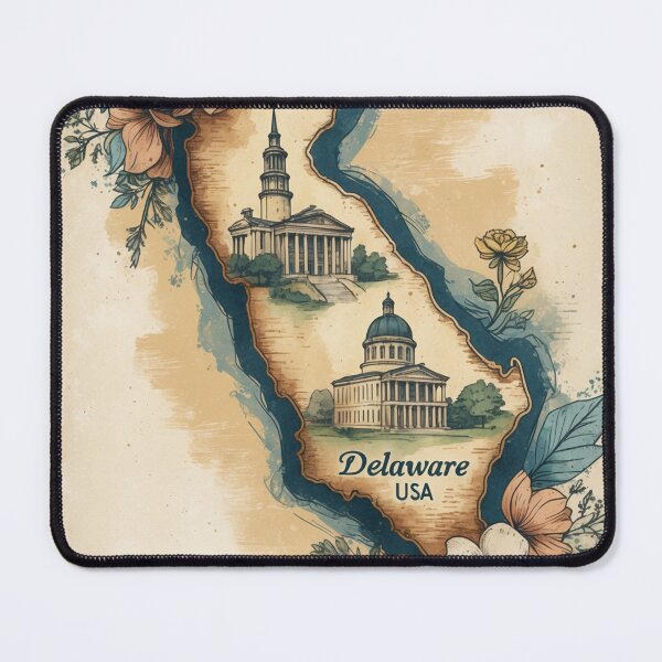 Item preview, Delaware USA State Silhouette Vintage Travel Retro Postcard Design designed and sold by TravelPostcardGems.