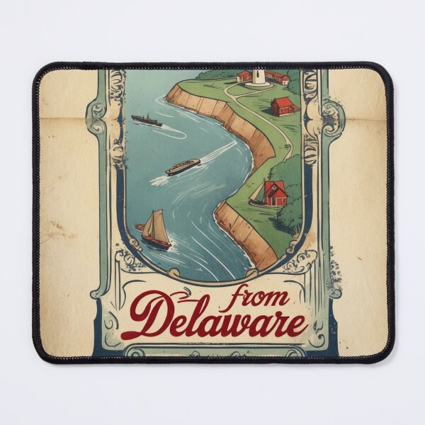 Item preview, Delaware USA Vintage Travel Retro Postcard Design designed and sold by TravelPostcardGems.