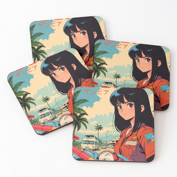 Item preview, Lusaka Zambia Cute Retro Anime Girl 80s Vintage Travel designed and sold by Retro-Anime9.
