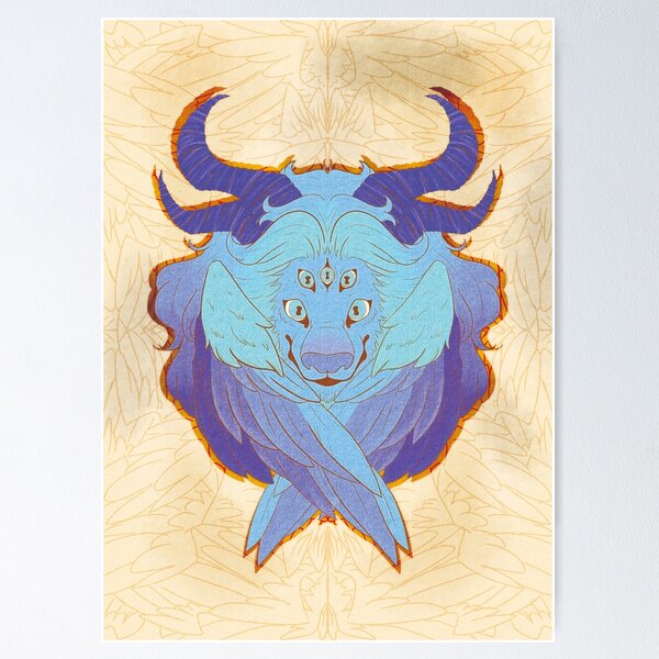 Item preview, Winged Lion (Blue) designed and sold by LichesGetStitches.
