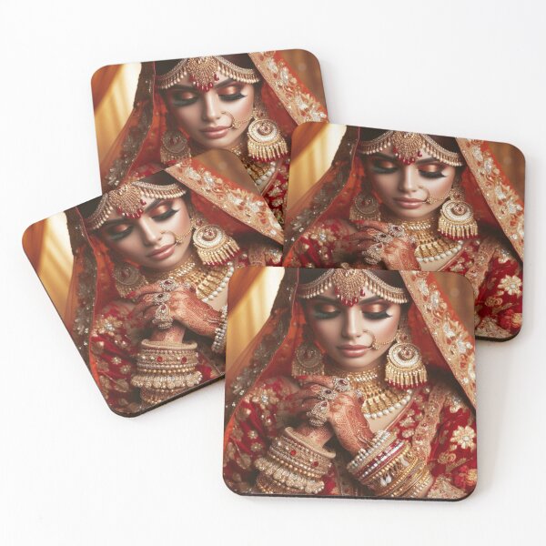 Item preview, Indian Bride in Red Lehenga designed and sold by kharatsuchita.