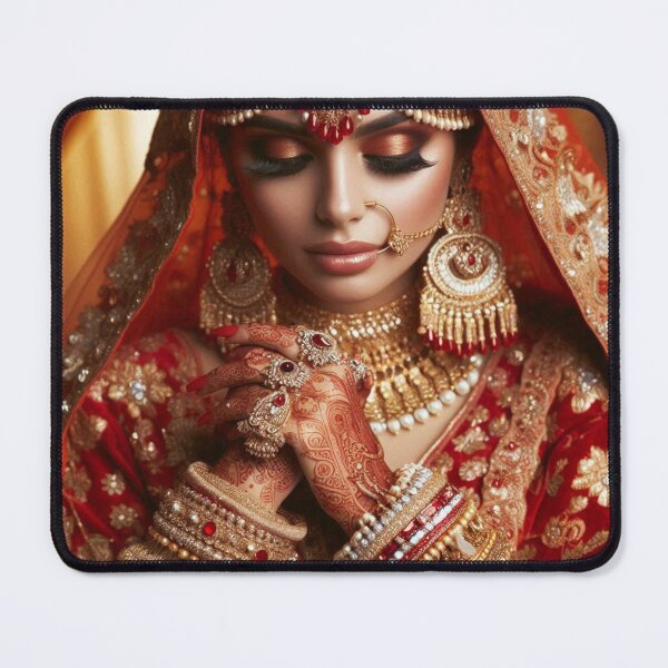 Item preview, Indian Bride in Red Lehenga designed and sold by kharatsuchita.