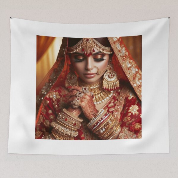 Item preview, Indian Bride in Red Lehenga designed and sold by kharatsuchita.