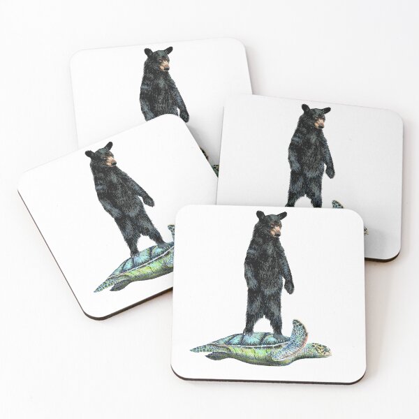 Item preview, Black bear surfing a sea turtle designed and sold by Thomas-Duane.