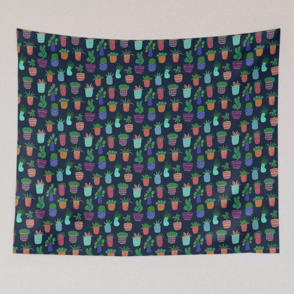 Item preview, Navy Blue Colourful Indoor House Plants designed and sold by Lozzie Eliza Designs.