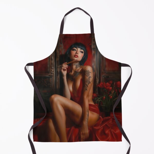 Item preview, Asian Woman with Red Satin and Tattoos designed and sold by Jose Antonio Exposito Rodriguez.