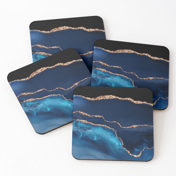 Item preview, Captivating Royal Blue And Teal Faux Marble Art  designed and sold by DEC02.