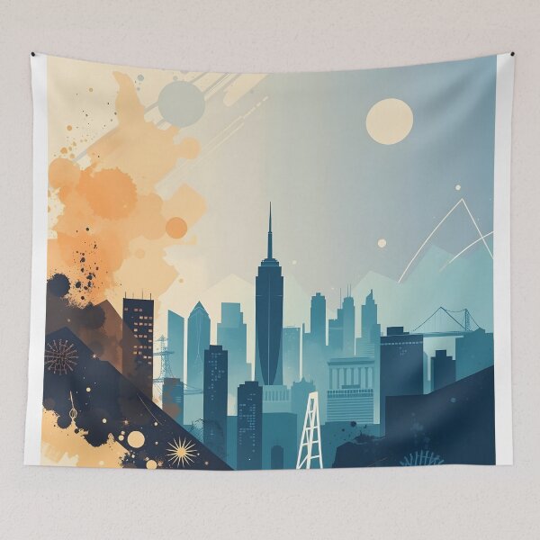 Item preview, Contemporary Cityscape with Urban Flair designed and sold by bukajart.