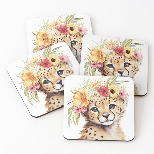 Artikelvorschau, Gepard mit Blumenkranz entworfen und verkauft von Vibrantdream.