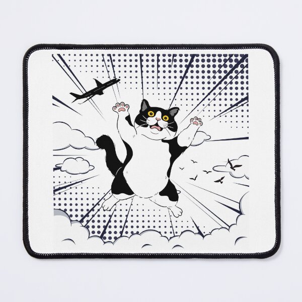 Item preview, Super Cat in Action – Funny Tuxedo Cat Skyfall designed and sold by shopfindingbeni.