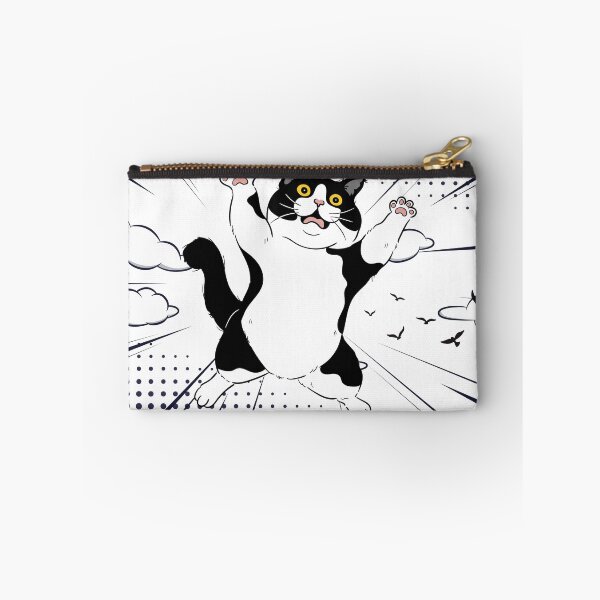 Item preview, Super Cat in Action – Funny Tuxedo Cat Skyfall designed and sold by shopfindingbeni.