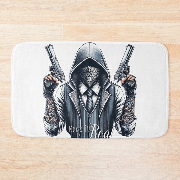 Item preview, Gangster with pistols and hood, lettering: Keep it Real designed and sold by Salimgor Hangaround Music.