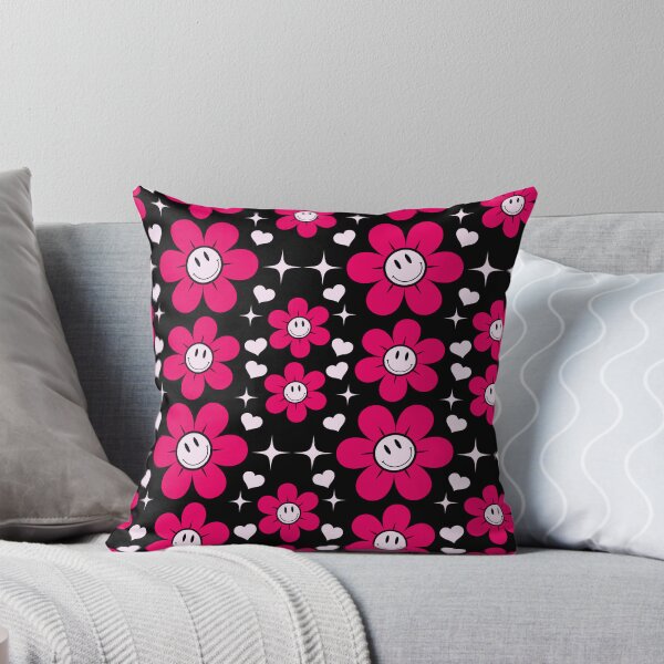 Item preview, Smiling Flowers Pattern Throw Pillow designed and sold by KGN  CREATIVITY.
