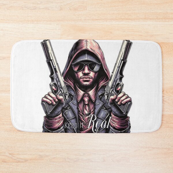 Item preview, Modern gangster with pistols and hood, lettering: Keep it Real designed and sold by Salimgor Hangaround Music.