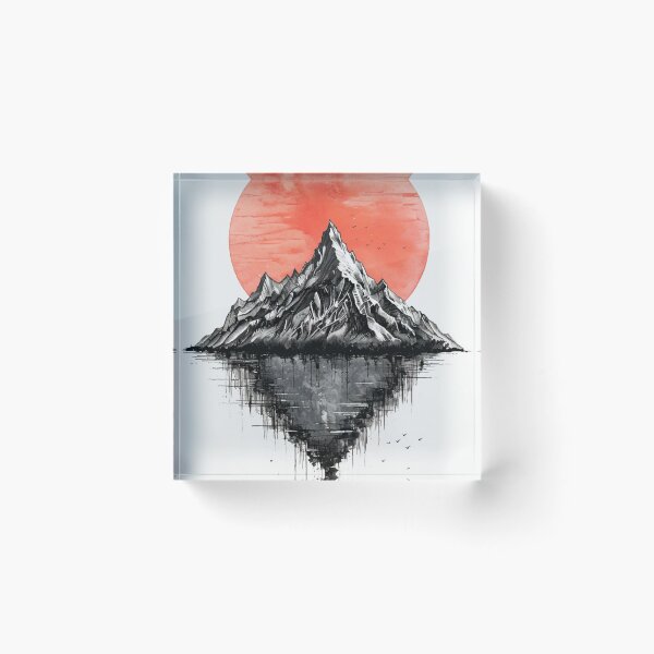 Item preview, Coral Red Sun and Mountains  designed and sold by Aisha  Hamza.