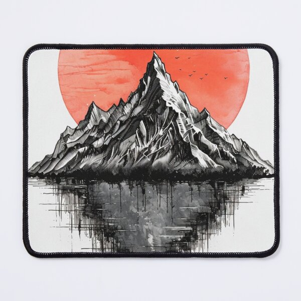 Item preview, Coral Red Sun and Mountains  designed and sold by Aisha  Hamza.
