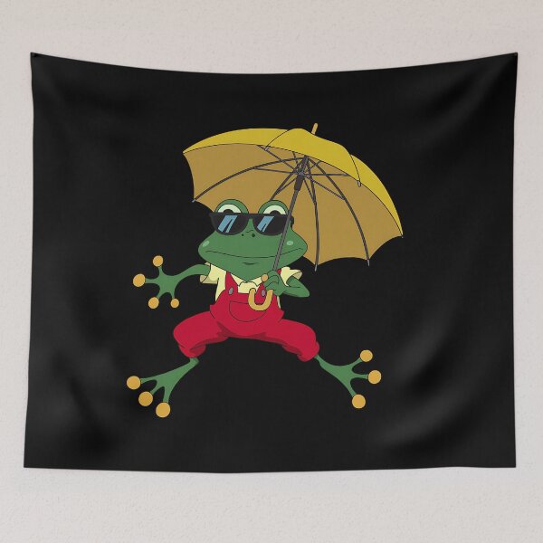 Item preview, Smiling Autumn Frog Unique cartoon design with umbrella designed and sold by ATOTI.