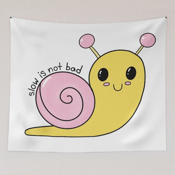 Item preview, Slow Is Not Bad Snail (Yellow and Pink) designed and sold by SpoonsAndRoses.