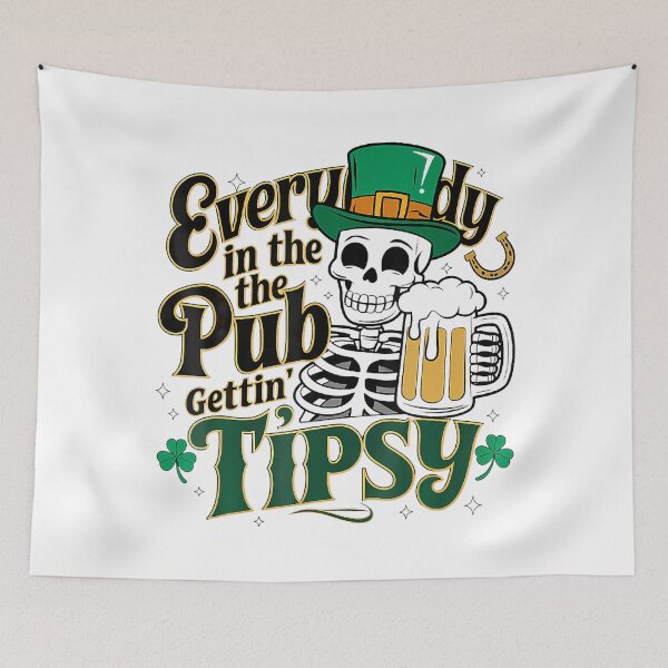 Item preview, Everybody In The Pub Getting Tipsy Funny St Patrick's Day Meme designed and sold by Vincent-Cloud.