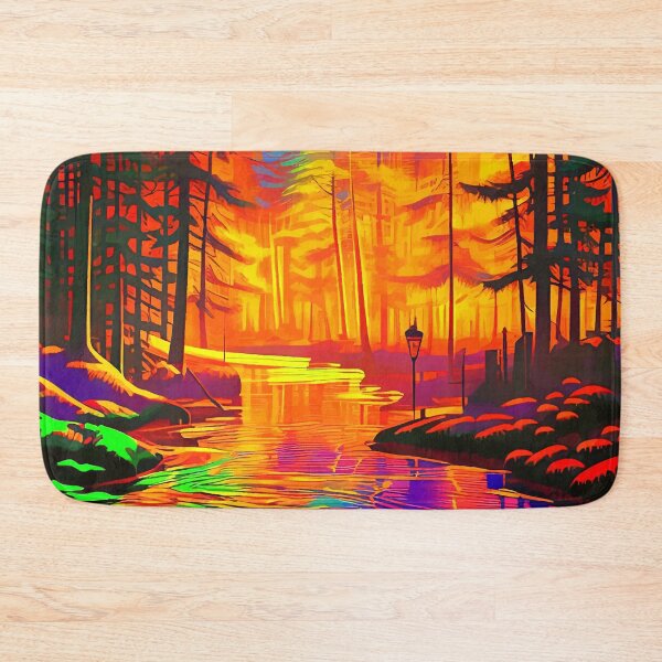 Item preview, The Neon Mirage, Forest Trees Nature, Eclectic Electric Pop Art, Colorful Bright Contemporary Modern designed and sold by 83oranges.com.