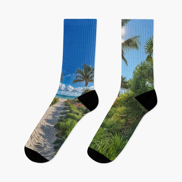 Item preview, Tropical Beach Oasis – Serene Palm Tree Path to Paradise designed and sold by ArtArchive-KK.