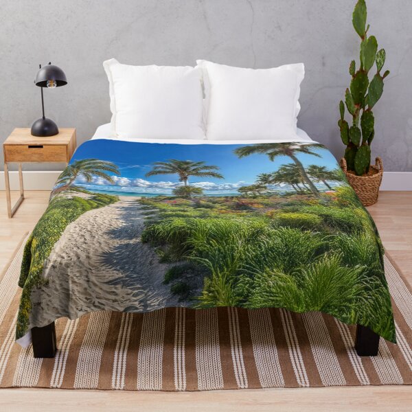 Item preview, Tropical Beach Oasis – Serene Palm Tree Path to Paradise designed and sold by ArtArchive-KK.