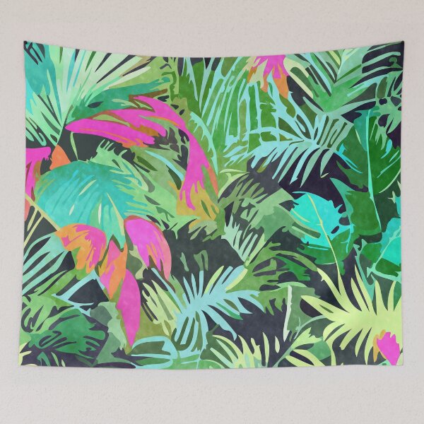 Item preview, Tropical Jungle, Botanical Nature Plants, Palm Forest Bohemian Watercolor, Modern Wild Painting designed and sold by 83oranges.com.