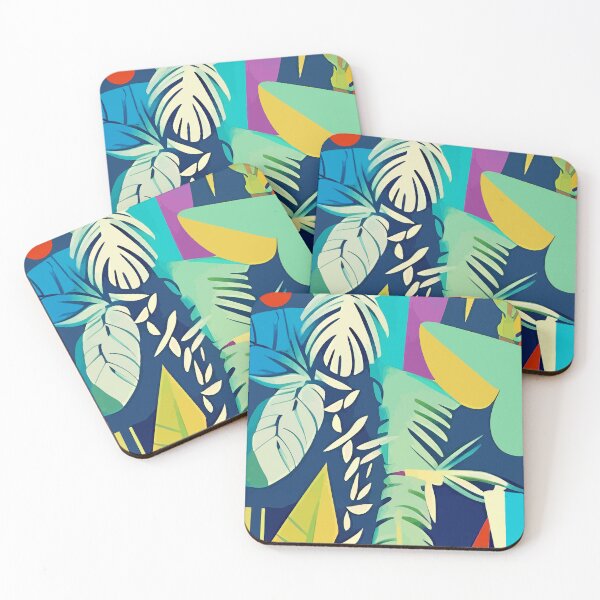 Item preview, Tropical Wilderness, Abstract Botanical Jungle Plants, Pop of Color Eclectic Shapes Nature designed and sold by 83oranges.com.