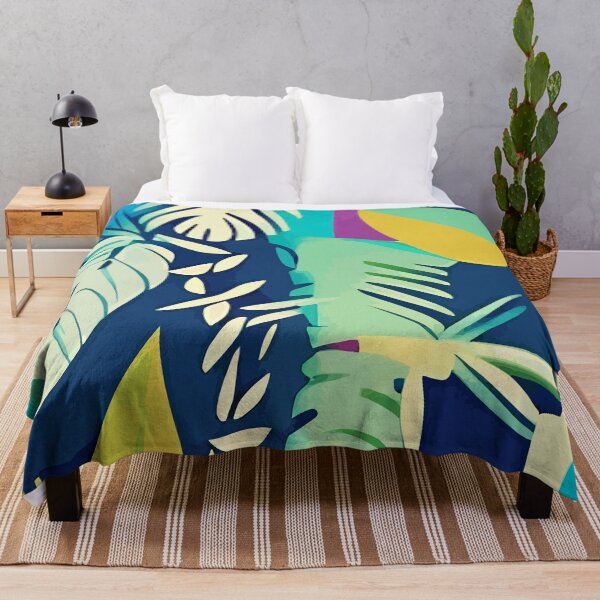 Item preview, Tropical Wilderness, Abstract Botanical Jungle Plants, Pop of Color Eclectic Shapes Nature designed and sold by 83oranges.com.