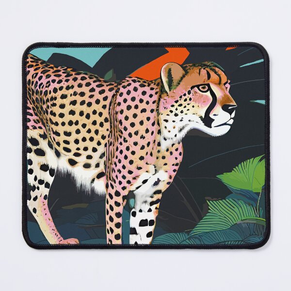 Item preview, The Cheetah, Tropical Jungle Animals, Mystery Wild Cat, Wildlife Forest Vintage Nature Painting designed and sold by 83oranges.com.