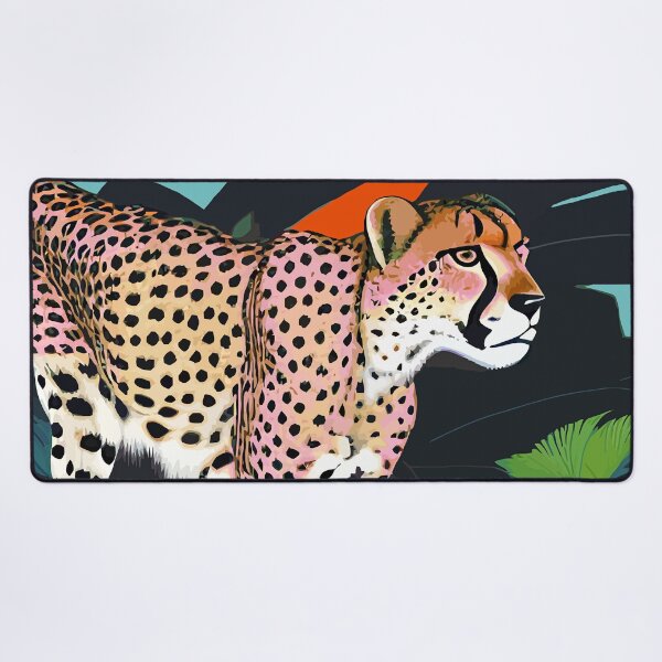 Item preview, The Cheetah, Tropical Jungle Animals, Mystery Wild Cat, Wildlife Forest Vintage Nature Painting designed and sold by 83oranges.com.