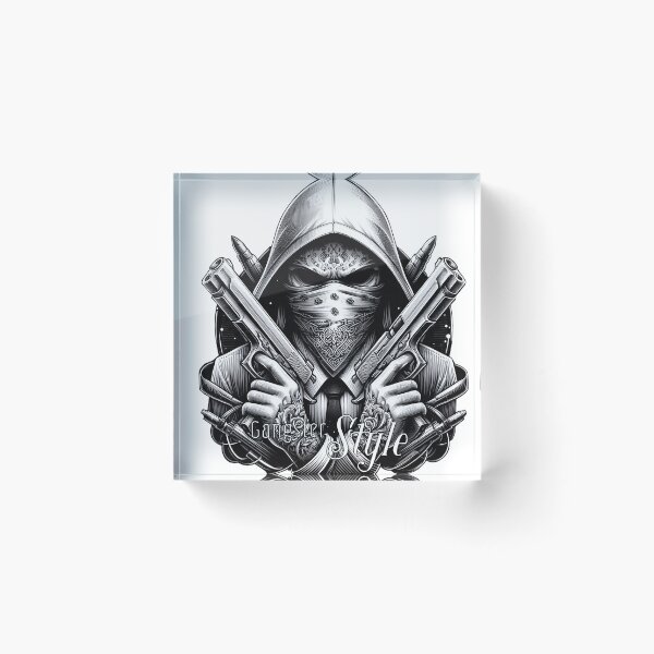 Item preview, Gangster with scarf and guns, hip hop, gangster style designed and sold by Salimgor Hangaround Music.