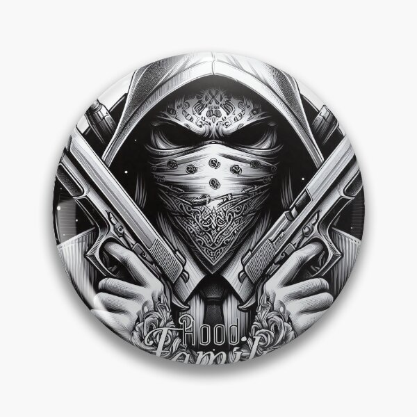 Item preview, Gangster with scarf and guns, Hip Hop, Hood Family designed and sold by Salimgor Hangaround Music.