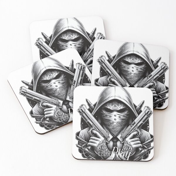 Item preview, Gangster with scarf and guns, Hip Hop, Lets Play designed and sold by Salimgor Hangaround Music.