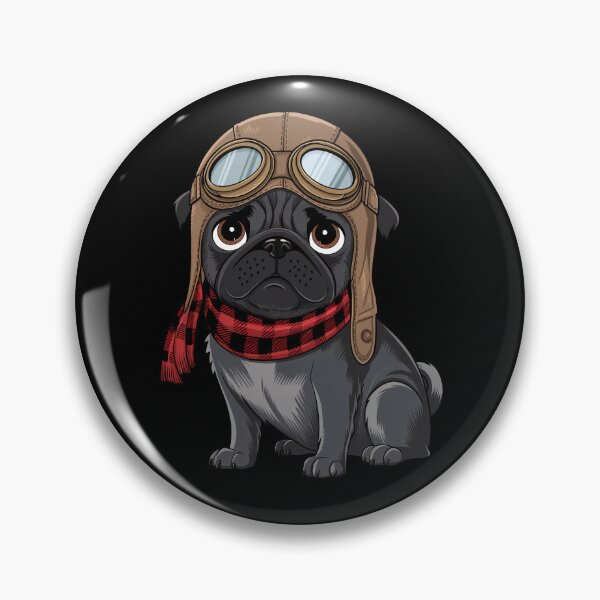 Item preview, Cute Black Pug Pilot Aircraft Aviator Dog Mom Dad Kids designed and sold by rafaeltto.