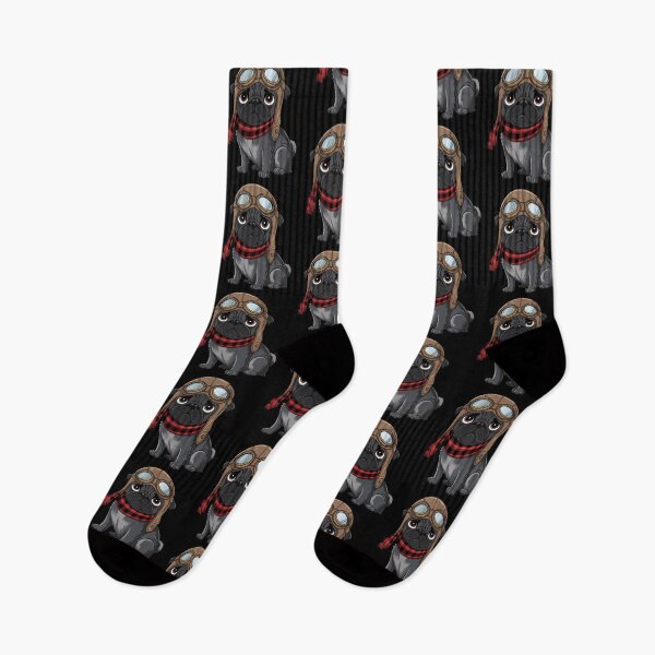 Item preview, Cute Black Pug Pilot Aircraft Aviator Dog Mom Dad Kids designed and sold by rafaeltto.