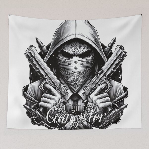 Item preview, Gangster with scarf and guns, Hip Hop, Original Gangster designed and sold by Salimgor Hangaround Music.