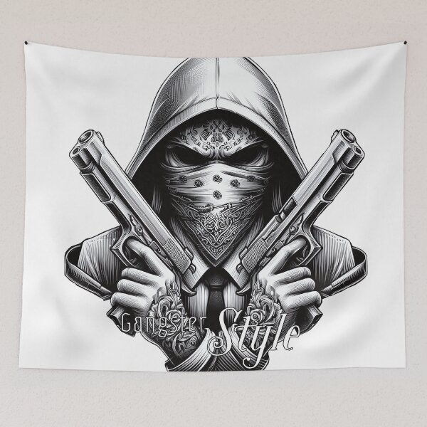 Item preview, Gangster with Scarf and Guns, Hip Hop, Gangster Style V2 designed and sold by Salimgor Hangaround Music.