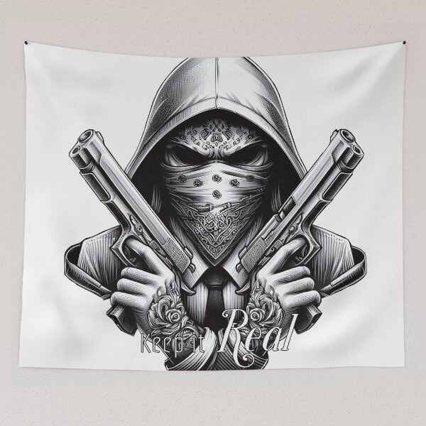 Item preview, Gangster with Scarf and Guns, Hip Hop, Keep it Real V2 designed and sold by Salimgor Hangaround Music.