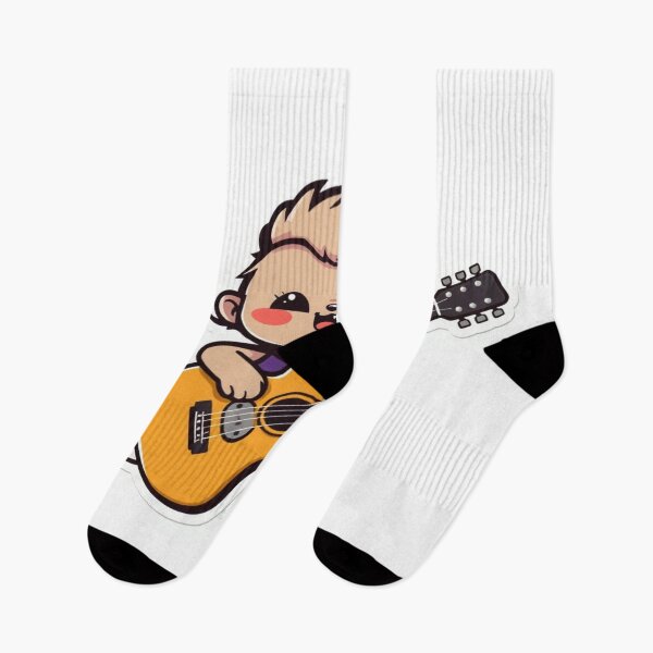 Item preview, Adorable Cartoon Baby Playing Guitar Art designed and sold by InkspiredCreation.
