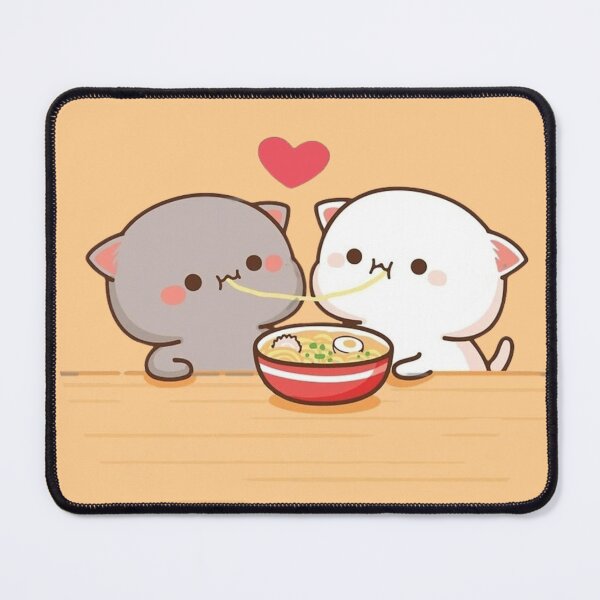 Item preview, Mochi And Milk Eating Together - Sugar And Peach Goma Couple 2025 designed and sold by BrightStreets.