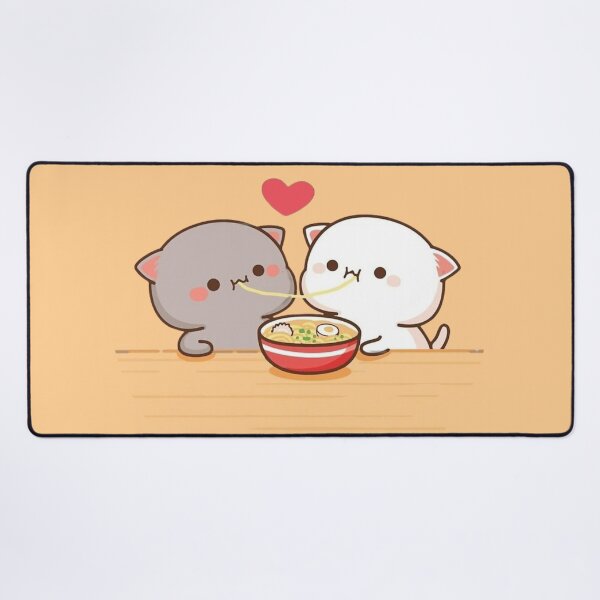 Item preview, Mochi And Milk Eating Together - Sugar And Peach Goma Couple 2025 designed and sold by BrightStreets.
