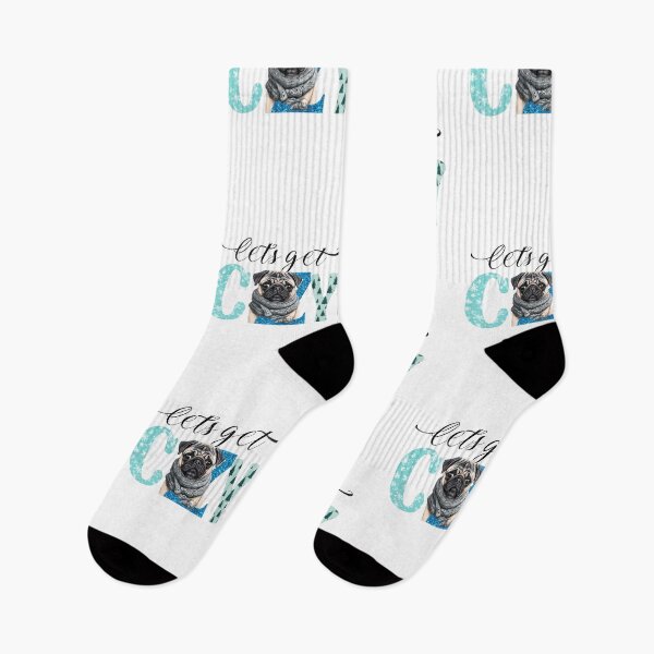 Item preview, Adorable Fawn Pug in Gray Scarf with Cozy Letters – Cute & Warm Puppy Design designed and sold by Colorful-Garden.