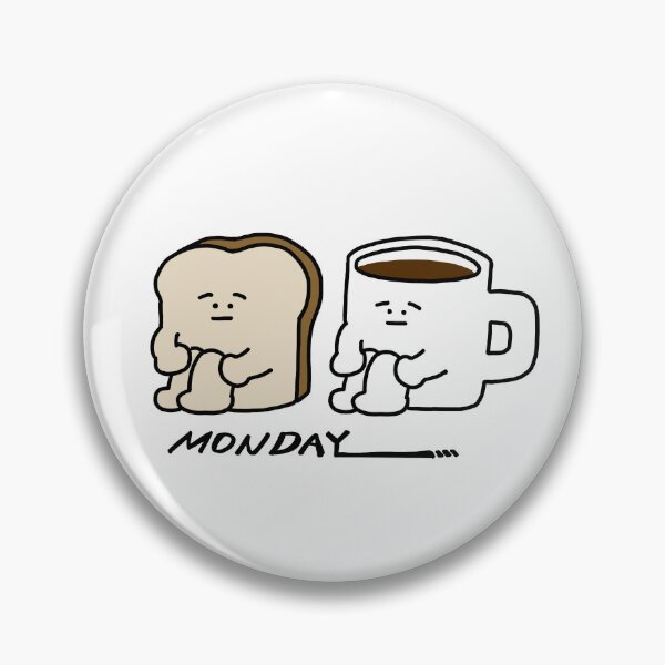 Item preview, bread guy and coffee cup guy on Monday designed and sold by superbaechoo.