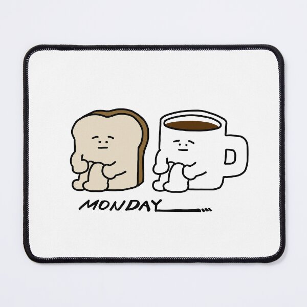 Item preview, bread guy and coffee cup guy on Monday designed and sold by superbaechoo.