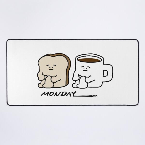 Item preview, bread guy and coffee cup guy on Monday designed and sold by superbaechoo.
