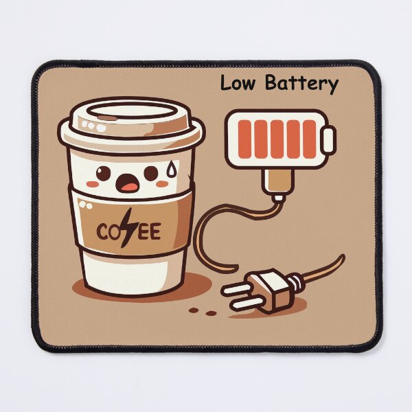 Item preview, Low Battery, Need Coffee designed and sold by Illustrator Bhaiya.