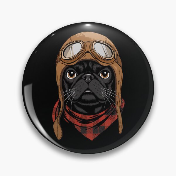 Item preview, Cute Black Pug Pilot Aircraft Aviator Dog Mom Dad Kids designed and sold by rafaeltto.