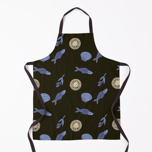Item preview, Mediterranean midnight blue Dream Pattern – coffee Sun, Sea, and Olive Aesthetic - Illustration Jemma Jamie Skidmore designed and sold by Jemma Jamie Skidmore.
