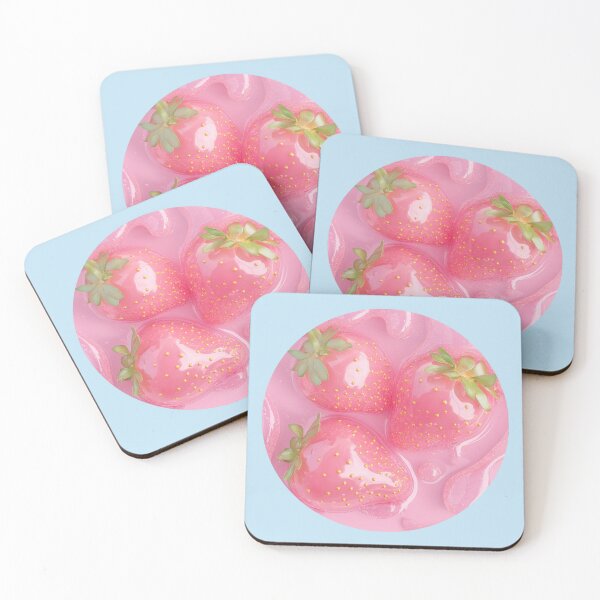 Item preview, Glossy Pink Strawberries - Dreamy Aesthetic designed and sold by mallardpark.